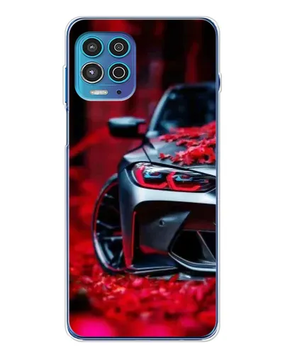 Чехол для Motorola MOTO G100 Pro с картинкой «Спортивная BMW и цветы»