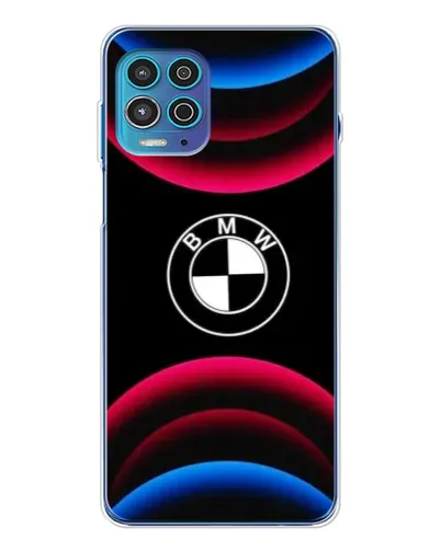 Чехол для Motorola MOTO G100 Pro с картинкой «Логотип BMW и неоновые дуги»