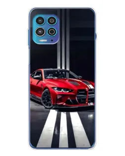 Чехол для Motorola MOTO G100 Pro с картинкой «Красная BMW на дороге»