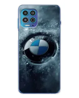 Чехол для Motorola MOTO G100 Pro с картинкой «Логотип BMW — лед»