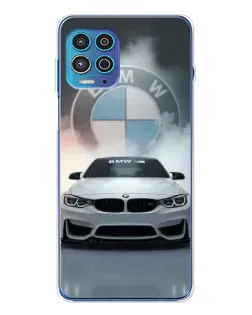 Чехол для Motorola MOTO G100 Pro с картинкой «BMW в белом дыму»
