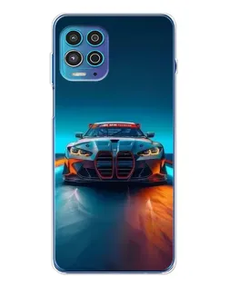 Чехол для Motorola MOTO G100 Pro с картинкой «BMW — огни неона»