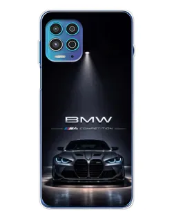Чехол для Motorola MOTO G100 Pro с картинкой «BMW сквозь ночной город»