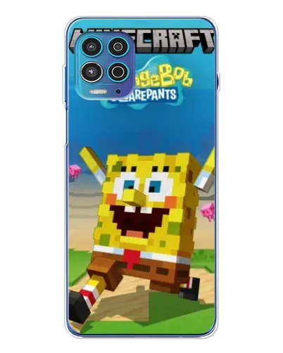 Чехол для Motorola MOTO G100 Pro с картинкой «Губка Боб Minecraft» Чехол для Motorola MOTO G100 Pro с картинкой «Губка Боб Minecraft»