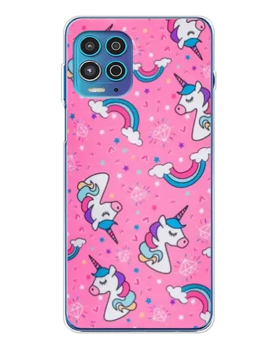 Чехол для Motorola MOTO G100 Pro с картинкой «Unicorn паттерн розовый»