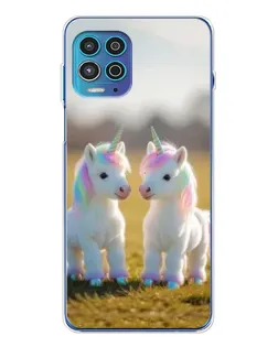 Чехол для Motorola MOTO G100 Pro с картинкой «Пара единорогов»