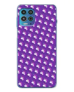 Чехол для Motorola MOTO G100 Pro с картинкой «Единороги на фиолетовом»