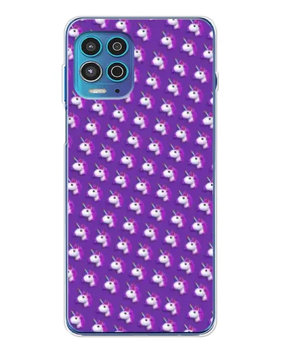 Чехол для Motorola MOTO G100 Pro с картинкой «Единороги на фиолетовом»