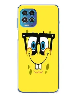 Чехол для Motorola MOTO G100 Pro с картинкой «Минималистичный Спанч Боб»
