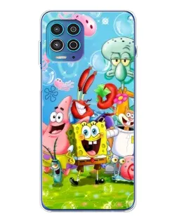 Чехол для Motorola MOTO G100 Pro с картинкой «Губка Боб и друзья»