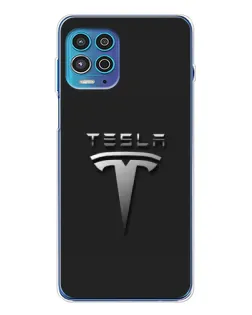 Чехол для Motorola MOTO G100 Pro с картинкой «Стальной логотип Tesla» Чехол для Motorola MOTO G100 Pro с картинкой «Стальной логотип Tesla»
