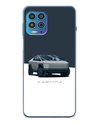 Чехол для Motorola MOTO G100 Pro с картинкой «Серебристый Cybertruck Tesla»