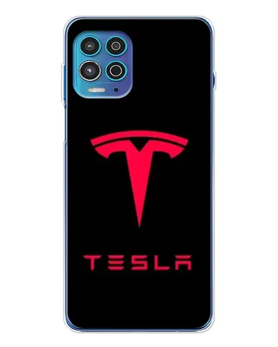 Чехол для Motorola MOTO G100 Pro с картинкой «Tesla Red Logo»