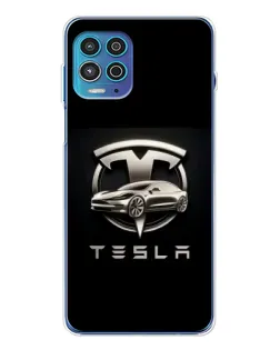 Чехол для Motorola MOTO G100 Pro с картинкой «Tesla — серебристое авто» Чехол для Motorola MOTO G100 Pro с картинкой «Tesla — серебристое авто»