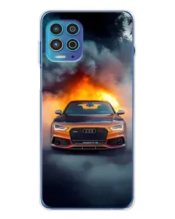 Чехол для Motorola MOTO G100 Pro с картинкой «Audi в огненном дыму» Чехол для Motorola MOTO G100 Pro с картинкой «Audi в огненном дыму»