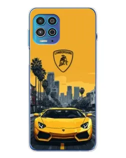Чехол для Motorola MOTO G100 Pro с картинкой «Желтый Lamborghini город» Чехол для Motorola MOTO G100 Pro с картинкой «Желтый Lamborghini город»
