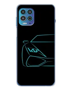 Чехол для Motorola MOTO G100 Pro с картинкой «Голубой силуэт Lamborghini» Чехол для Motorola MOTO G100 Pro с картинкой «Голубой силуэт Lamborghini»