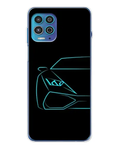Чехол для Motorola MOTO G100 Pro с картинкой «Голубой силуэт Lamborghini» Чехол для Motorola MOTO G100 Pro с картинкой «Голубой силуэт Lamborghini»