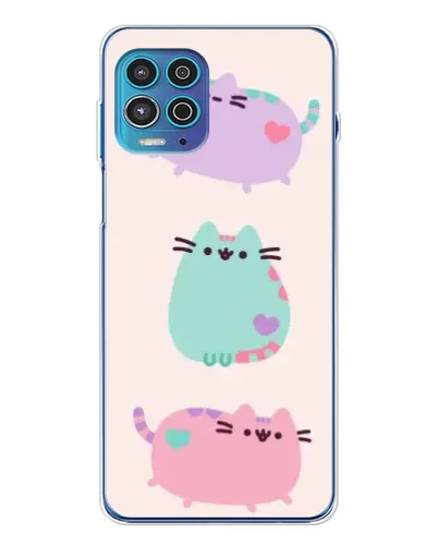 Чехол для Motorola MOTO G100 Pro с картинкой «Pusheen трио»