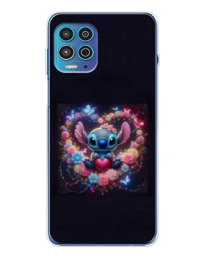 Чехол для Motorola MOTO G100 Pro с картинкой «Stitch в цветах»