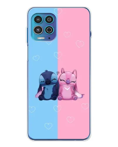 Чехол для Motorola MOTO G100 Pro с картинкой «Stitch и Angel Love»