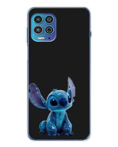 Чехол для Motorola MOTO G100 Pro с картинкой «Стич на черном»
