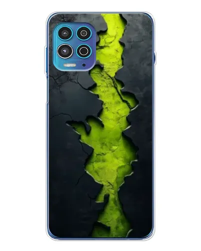 Чехол для Motorola MOTO G100 Pro с картинкой «Салатовый разлом скалы»