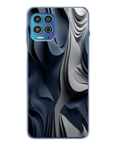 Чехол для Motorola MOTO G100 Pro с картинкой «Объемные синие складки»