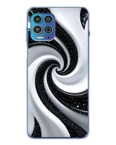 Чехол для Motorola MOTO G100 Pro с картинкой «Черно-белая спираль»
