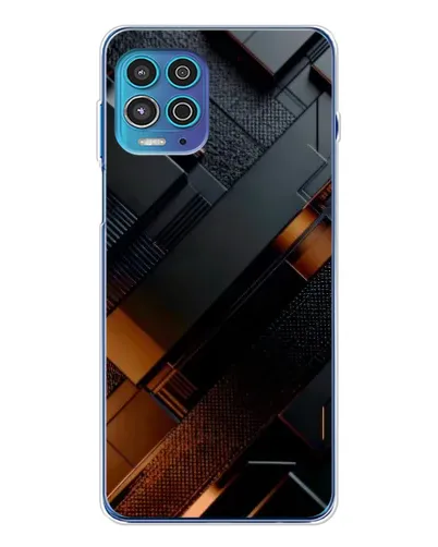 Чехол для Motorola MOTO G100 Pro с картинкой «Черные геометрические блоки»