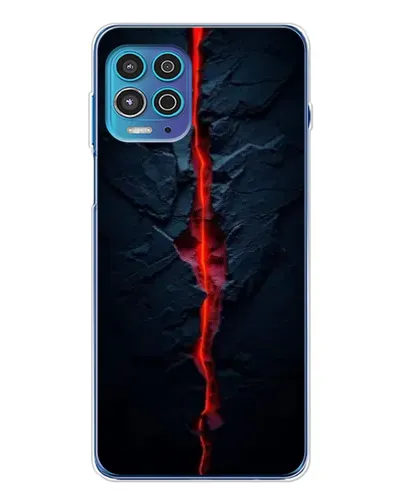 Чехол для Motorola MOTO G100 Pro с картинкой «Kрасная лавовая трещина»