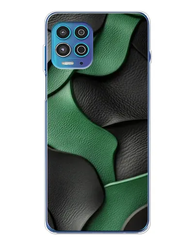 Чехол для Motorola MOTO G100 Pro с картинкой «Зеленые кожаные волны»