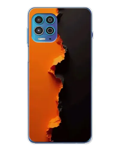 Чехол для Motorola MOTO G100 Pro с картинкой «Оранжевый разлом»