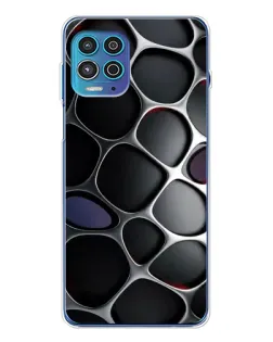 Чехол для Motorola MOTO G100 Pro с картинкой «Объемная темная решетка»