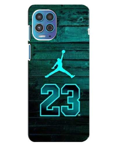 Чехол для Motorola MOTO G100 с картинкой «Jordan Cyan 23»
