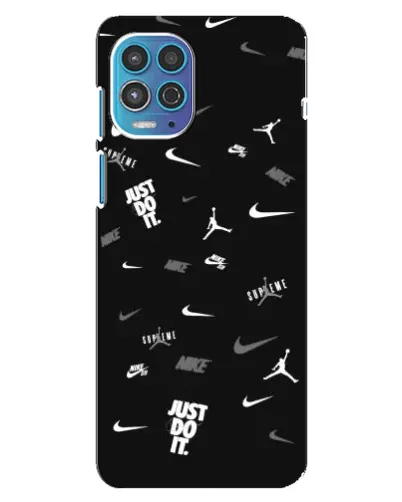 Чехол для Motorola MOTO G100 с картинкой «Nike Black Pattern»