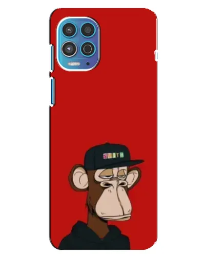 Чехол для Motorola MOTO G100 с картинкой «Bored Ape — красный фон»