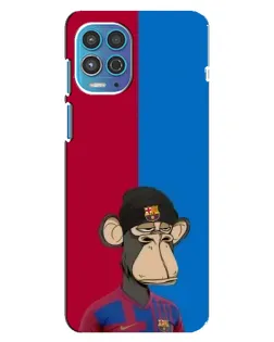 Чехол для Motorola MOTO G100 с картинкой «Bored Ape — фанат Барсы»
