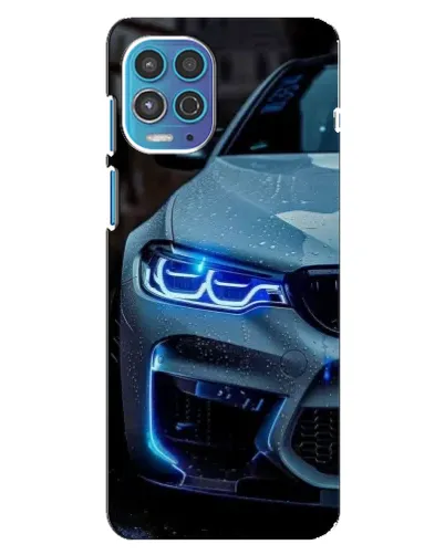 Чехол для Motorola MOTO G100 с картинкой «Взгляд BMW с синими фарами»