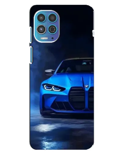 Чехол для Motorola MOTO G100 с картинкой «Голубая BMW M4»