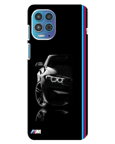 Чехол для Motorola MOTO G100 с картинкой «Силуэт BMW в темноте»
