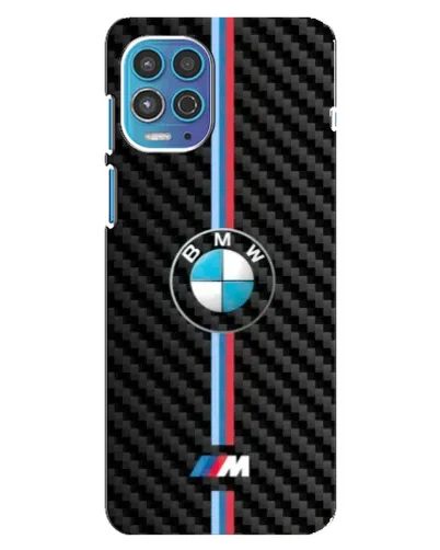 Чехол для Motorola MOTO G100 с картинкой «Эмблема BMW и карбон»