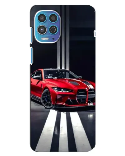 Чехол для Motorola MOTO G100 с картинкой «Красная BMW на дороге»