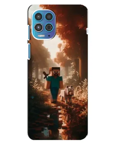Чехол для Motorola MOTO G100 с картинкой «Стив в лесу» Чехол для Motorola MOTO G100 с картинкой «Стив в лесу»