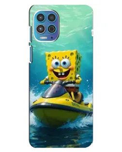 Чехол для Motorola MOTO G100 с картинкой «Спанч Боб на гидроцикле»