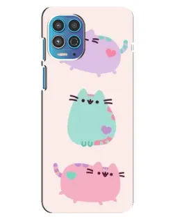Чехол для Motorola MOTO G100 с картинкой «Pusheen трио»