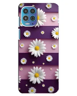 Чехол для Motorola MOTO G100 с картинкой «Ромашки на фиолетовом»