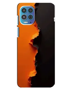 Чехол для Motorola MOTO G100 с картинкой «Оранжевый разлом»