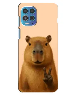 Чехол для Motorola MOTO G100 с картинкой «Капибара виктория»
