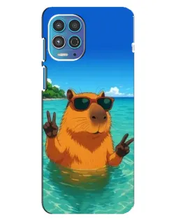 Чехол для Motorola MOTO G100 с картинкой «Морская капибара»